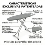 Tábua de Passar Roupas 360° – Giratória, Face Dupla e 8 Níveis de Altura
